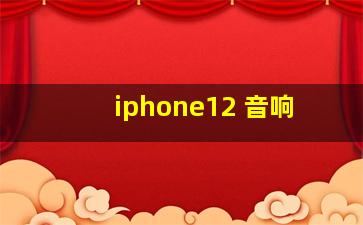 iphone12 音响